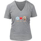 Peace Love Yorkie - Womens V-Neck for the Yorkshire Terrier Lover