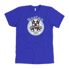 Royal blue American Apparel dog lovers t-shirt featuring the Boston Terrier dog design by OMG You're Home