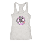 A soft pink Next Level Racerback Tank featuring the OMG You're Home Boston Terrier Dog Mom design on the front in full vibrant color.