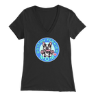 Boston Terrier Mom - Bella Womens V-Neck for the Bostie Mom