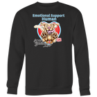 Emotional Support Human - Yellow Labrador Retriever -Black Crewneck Sweatshirt Big Print