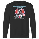 Emotional Support Human - Boston Terrier dog design on a black sweatshirt