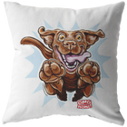Happy Excited Chocolate Labrador Retriever Pillow