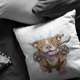 Red Nose Pit Bull Pillow