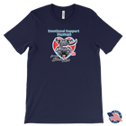a blue Canvas brand made in the U.S.A. Mens T-Shirt for dog lovers featuring the Black Labrador Retriever in the Emotional Support Human collection