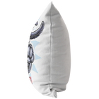 side view of a soft decorative pillow featuring an excited Black Labrador Retriever from OMG You'e Home