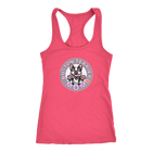 A soft pink Next Level Racerback Tank featuring the OMG You're Home Boston Terrier Dog Mom design on the front in full vibrant color.