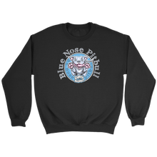 Load image into Gallery viewer, Grey crewneck sweatshirt featuring a Blue Nose Pitbull dog design by OMG you're Home