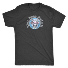 Load image into Gallery viewer, a vintage black Next Level Mens Triblend T-shirt for dog lovers featuring the OMG You're Home! Blue Nose Pitbull in full color on the front.