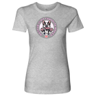 Next Level Womens heather grey Shirt featuring the OMG You're Home! Boston Terrier design with "Rescue is my favorite breed"