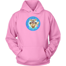Load image into Gallery viewer, A bright pink hoodie with the golden retriever mom design by OMG You're Home! on the front