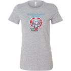 Womens light grey t-shirt with Emotional Support Human for my Blue Nose Pitbull design on front