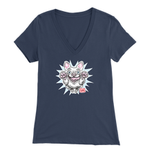 Load image into Gallery viewer, White French Bulldog - Frenchie - Bella Womens V-Neck