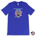 a royal blue Canvas brand made in the U.S.A. Mens T-Shirt for dog lovers featuring the Black Labrador Retriever in the Emotional Support Human collection