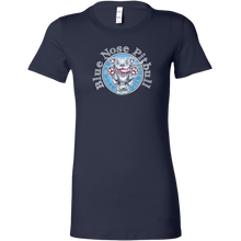 Load image into Gallery viewer, a women's blue shirt with the Blue Nose pitbull design on the front