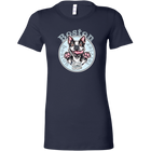 a navy blue shirt with a Boston Terrier dog design by OMG You're Home