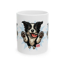 Load image into Gallery viewer, Cheerful Border Collie Dog Lover Mug | Perfect Gift for Pet Owners, Funny Dog Coffee Cup, Ceramic Mug, Animal Lover's Gift, Home Decor