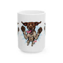 Load image into Gallery viewer, Playful German Shorthaired Pointer Dog Ceramic Mug  11oz &amp; 15oz, Perfect Gift for Pet Lovers, GSP Lovers Gift, Coffee Mug