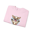 Chihuahua Splash Crewneck Sweatshirt  Cute Jumping Puppy Graphic