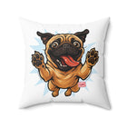 Pug Lover Throw Pillow, Cute Home Decor,  Pug Puppy Lover Gift, Pet Decoration, Fun Accent Pillow, Happy Pet Gift