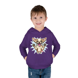 Happy Jumping Chihuahua Toddler Hoodie | Cute Dog Paw Print Design