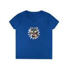 Cute Siberian Husky Dog Illustration Ladies' V-Neck T-Shirt, Pet Lover Gift, Casual Wear, Dog Mom Shirt