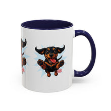 Load image into Gallery viewer, Dachshund Jumping Dog Accent Coffee Mug Cute Wiener Dog Gift (11oz)