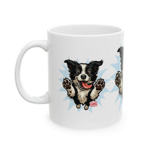 Load image into Gallery viewer, Cheerful Border Collie Dog Lover Mug | Perfect Gift for Pet Owners, Funny Dog Coffee Cup, Ceramic Mug, Animal Lover's Gift, Home Decor