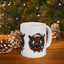 Load image into Gallery viewer, Festive Dachshund Dog Mug | Holiday Gift for Dog Lovers | Cute Christmas Coffee Cup | Pet Decor | Animal Lover Mug