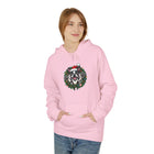 Festive Boston Terrier Wreath Design Hoodie - Cozy Winter Apparel, Gift for Her, Holiday Essentials, Warm Fleece, Casual Wear