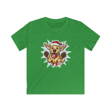 Load image into Gallery viewer, Festive Yellow Lab Dog Lovers Kids Softstyle Tee, Cute Puppy Shirt, Holiday Fun Apparel, Kids Christmas Gift, Pet Lover T-Shirt