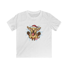 Load image into Gallery viewer, Festive Yellow Lab Dog Lovers Kids Softstyle Tee, Cute Puppy Shirt, Holiday Fun Apparel, Kids Christmas Gift, Pet Lover T-Shirt