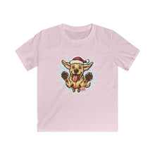 Load image into Gallery viewer, Festive Yellow Lab Dog Lovers Kids Softstyle Tee, Cute Puppy Shirt, Holiday Fun Apparel, Kids Christmas Gift, Pet Lover T-Shirt
