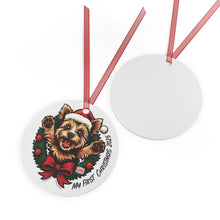 Load image into Gallery viewer, Yorkie Lover's Ornament, Personalized Pet Christmas Decor, My First Christmas 2025 Decoration, Custom Pet Keepsake
