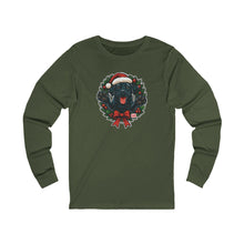 Load image into Gallery viewer, ChristmasBlack Labrador Dog Long Sleeve Tee, Festive Unisex Shirt, Holiday Apparel, Dog Lover Gift, Winter Wear, Cozy Tee