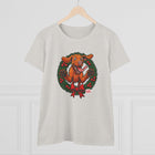 Festive Vizsla Dog Lover's Tee, Cute Animal T-Shirt, Holiday Gift, Casual Wear, Fun Christmas Design, Wreath Print Top