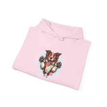 Load image into Gallery viewer, Playful Red and White Border Collie Animal Print Hoodie - Cozy Unisex Sweatshirt, Cute Gift for Pet Lovers