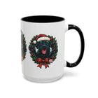 Christmas Black Labrador Dog Coffee Mug, Holiday Mug, Pet Lover Gift, Festive Black Mug, Dog-Themed Drinkware