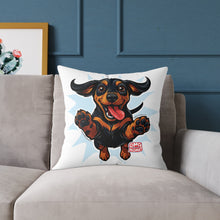 Load image into Gallery viewer, Playful Happy Dachshund Pillow , Multiple size options, Dachshund Lover Gift