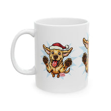 Load image into Gallery viewer, Festive Yellow Labrador Retriever Dog Mug - Perfect Holiday Gift for Dog Lovers, Fun Pet Mug, Christmas Present, Adorable Puppy Design