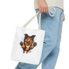 Load image into Gallery viewer, Cute Collie Dog Lover Tote Bag, AOP Dog Art Bag, Pet Owner Gift, Collie Lover Tote, Summer Beach Bag, Gifts for Dog Lovers