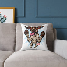 Load image into Gallery viewer, Fun German Shorthaired Pointer Dog Square Canvas Pillow