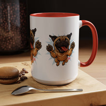 Load image into Gallery viewer, Pug Lover's Accent Coffee Mug, Cute Dog Mug, Pet Gift, Animal Lover's Present, Gift for Dog Owners, Funny Mug
