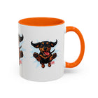 Dachshund Jumping Dog Accent Coffee Mug Cute Wiener Dog Gift (11oz)