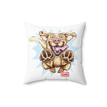 Load image into Gallery viewer, Playful Jumping  Yellow Labrador Retriever Dog Pillow | Cute Cartoon Puppy Throw Pillow