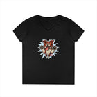 Cute Dog Lover V-Neck T-Shirt, Pet Lover Gift, Animal Rescue Tee, Red and White Border Collie Dog Mom Shirt