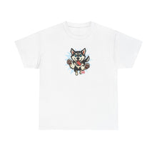 Load image into Gallery viewer, Cute Siberian Husky Dog Graphic Unisex Heavy Cotton Tee | Pet Lover Gift, Husky Apparel, Fun Casual Wear