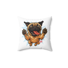Load image into Gallery viewer, Pug Lover Throw Pillow, Cute Home Decor,  Pug Puppy Lover Gift, Pet Decoration, Fun Accent Pillow, Happy Pet Gift