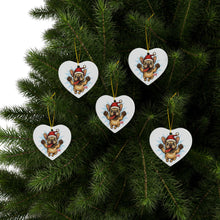 Load image into Gallery viewer, Festive Frenchie Ornaments, Pet Lover Gifts, Holiday Decor, Christmas Tree Decorations, 2-Sided Prints, Multiple Pack Options