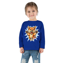 Load image into Gallery viewer, Shiba Inu Puppy Toddler Long Sleeve Tee | Cute Jumping Dog Kids Shirt